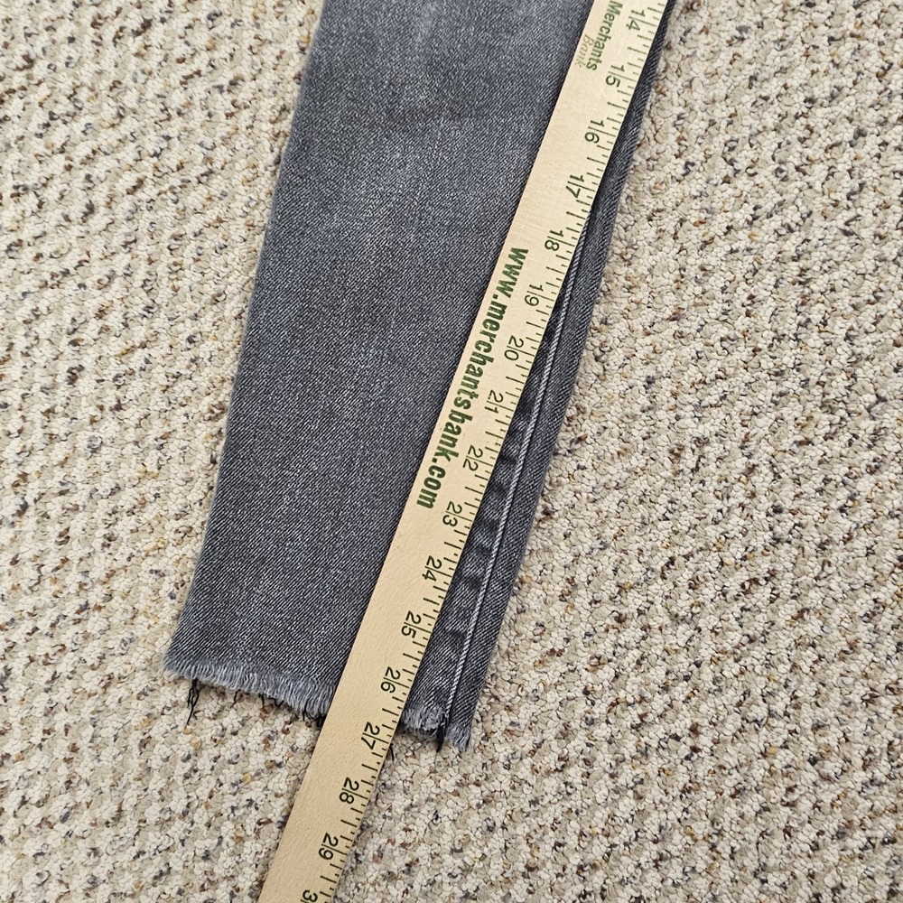 Pistola Denim Jeans Womens 25 Black/Gray Distressed Ripped Button Fly Frayed Hem - Picture 2 of 7